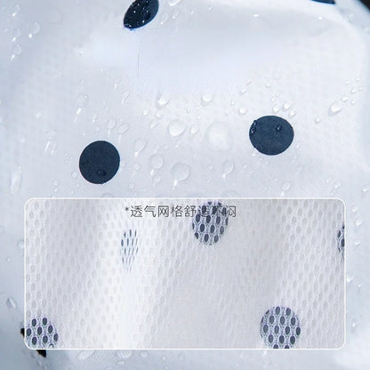 the POLKA DOT RAINCOAT - XS-2XL Dog Raincoat, Cute Bear Ears Hat Dots Printed Pet Clothes for Small/Medium Dogs, Rainy Season Outing Portable Rain Coats