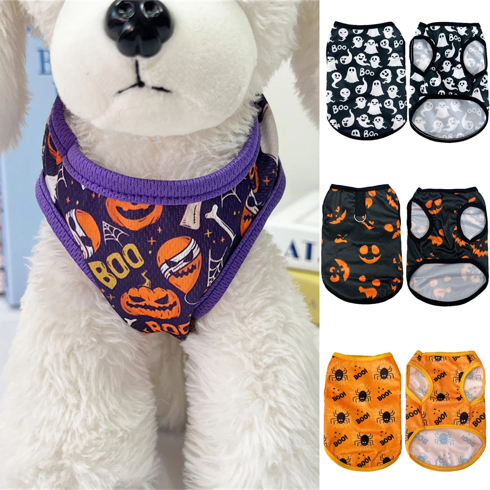 the CREEPYCUTE MESH COSTUME TEE - Summer Cat/Dog Vest, Mesh Breathable Pet Clothes for Small Dogs, Chihuahua, Yorkshire, Puppy/Kitten Halloween Cosplay Costume