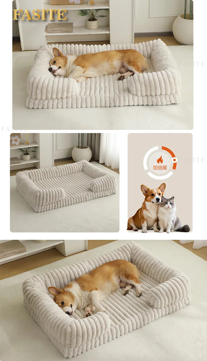 2025 Cross-border new product pet litter winter warm large dog kennel pet mat cat litter dog bed dog mat