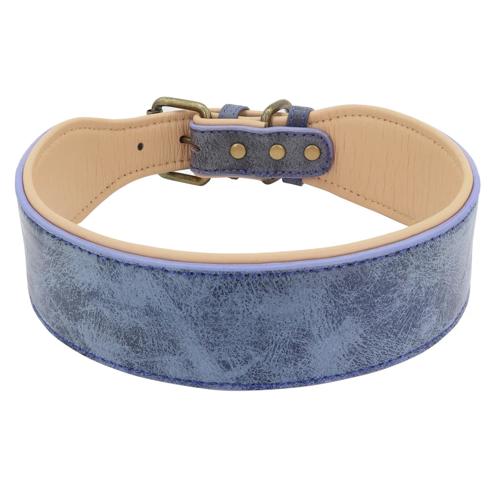 the GENTLE TITAN COLLAR - Wide Leather Dog Collar, Large Soft Padded Pet Dog Collars for Medium/Large Dogs, Pitbull German Shepherd Bulldog XL 2XL