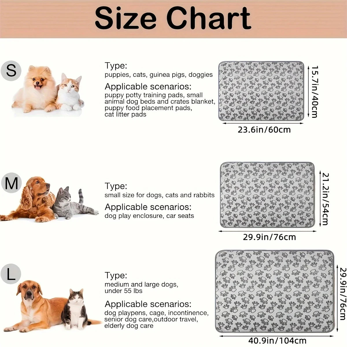 4 Sizes Ultra-Soft Paw Print Dog Blankets Machine Washable Cozy Pet Cats Dogs Pillow Pads for Indoor/Outdoor Use Easy Clean 1Pc