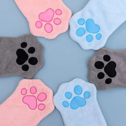 Pet Grooming Glove Quick Drying Dogs Paw Towel Microfiber Double Sided Dogs Grooming Mitt for Medium Small Dogs