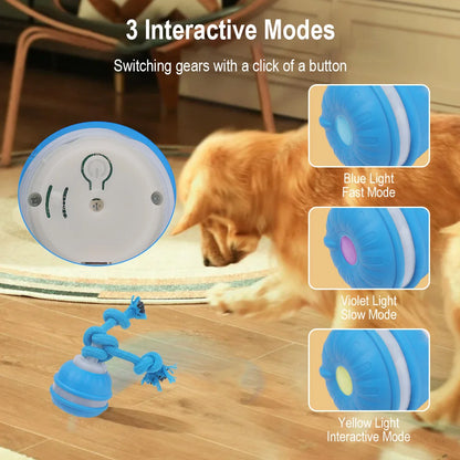 Cat Dog Interactive Ball Toy Automatic Rolling Ball Faux Tail Rechargeable Smart Pet Electric Toy Dog Cat Training Imitate Mouse