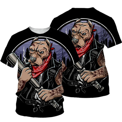 the ALPHA DAWGS - Pet Dog Boxing 3D Printing T-Shirts for Men