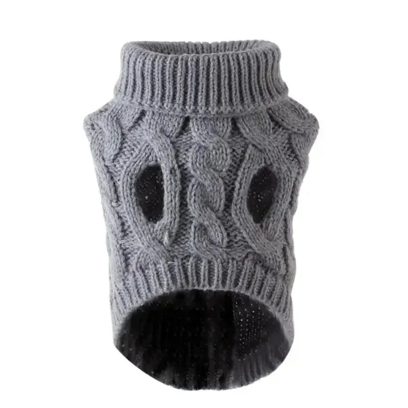 Dog Sweater New Solid Colour Autumn and Winter Pet Casual Clothing Warm Acrylic Knitted Wool Simple Cute Comfortable Pet Clothes