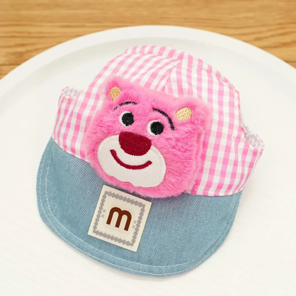 Three-piece Set Pet Cat Dog Chest Harness Traction Rope and Sun Hat Set Spring Summer Breathable Puppy Harness Dog Baseball Cap