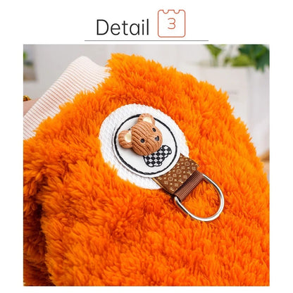 Dog Pajamas Winter Plush Onesie, Warm Puppy Jumpsuit Cozy Costume for Cats Small Dogs Rabbit Guinea Pig Hamster Clothes