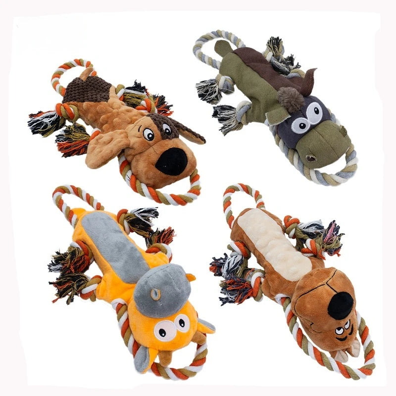 New Sell Well Plush Dog Toy Animals Shape Bite Resistant Squeaky Toys Corduroy Dog Toys For Small Large Dogs Puppy Pets Toys