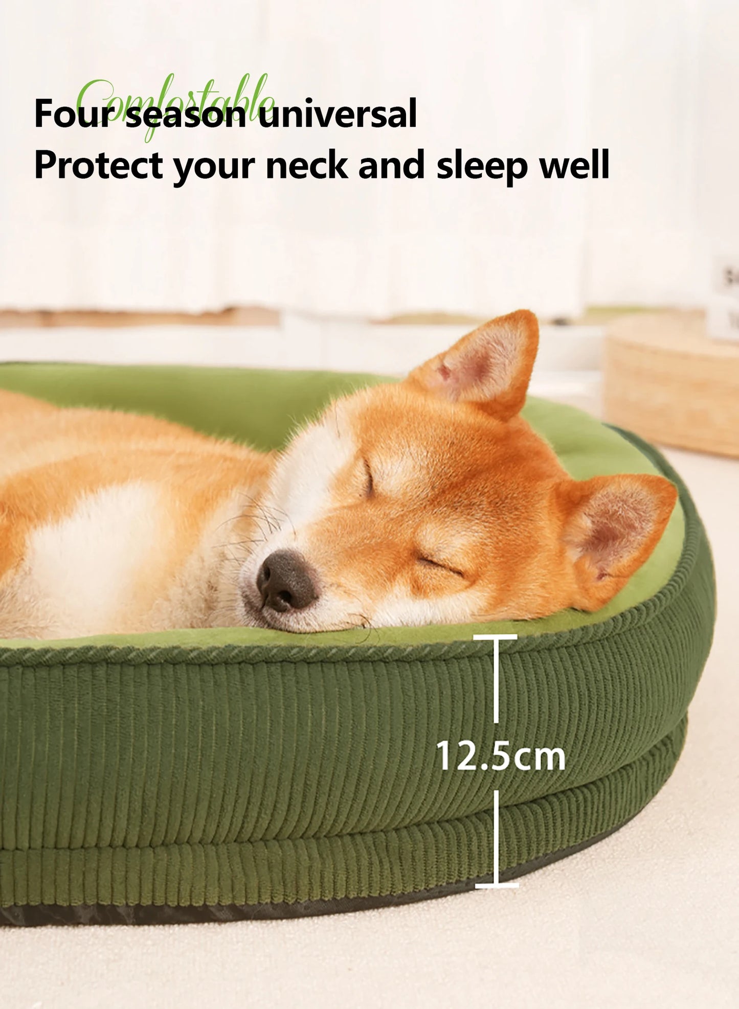 Corduroy Dog Bed Removable Washable Dogs Mat Winter Thickened Warmth Dogs Pad Soft Plush Anti-slip Pet Sofa Bed Dog Accessories