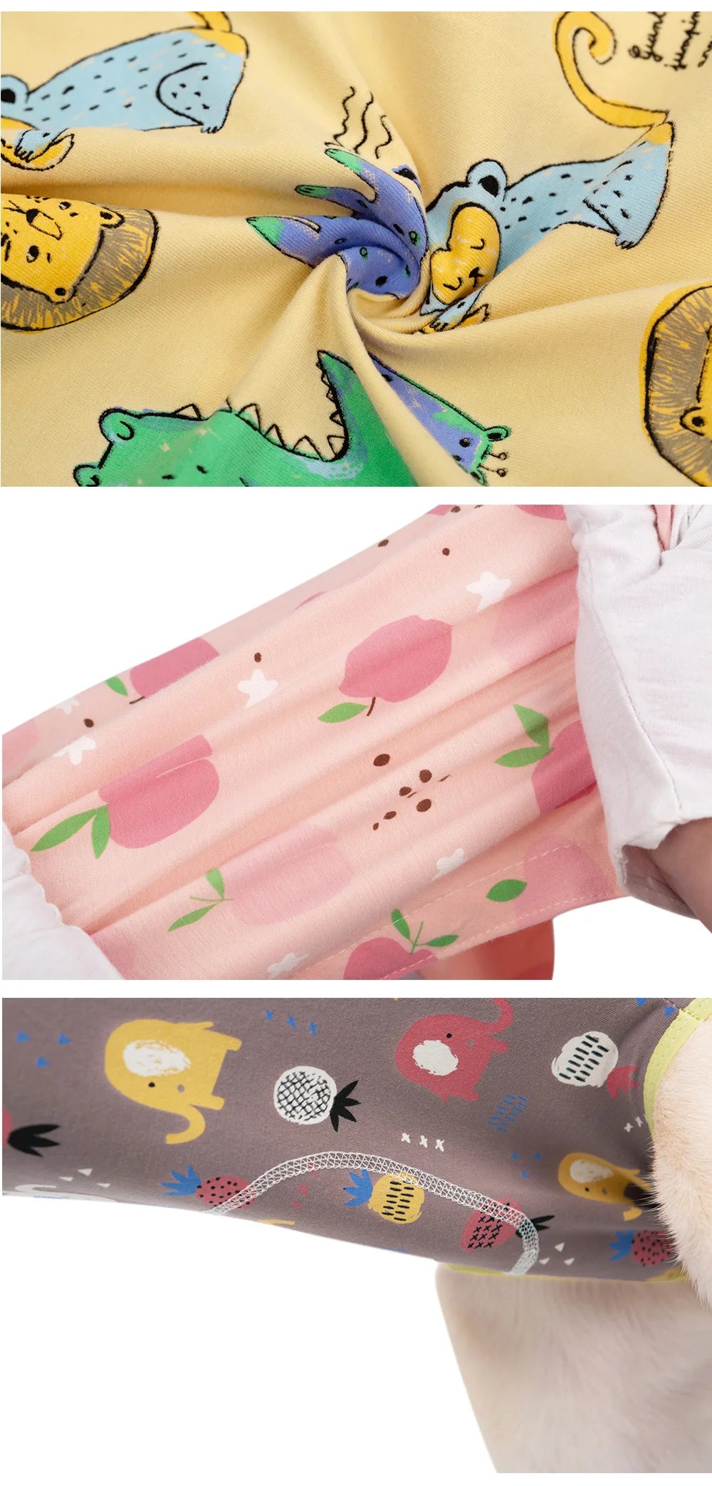 Large Dog Surgery Recovery Suit Cartoon Animal/Fruit Print Cotton Onesie Jumpsuit for Labrador Shiba Golden Retriever