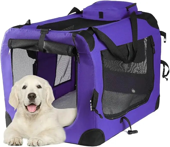 Medium Large Capacity Pet Car Crate Portable Carrier Zipper Closure Breathable Nest for Dogs Folding Dog Cage for Car