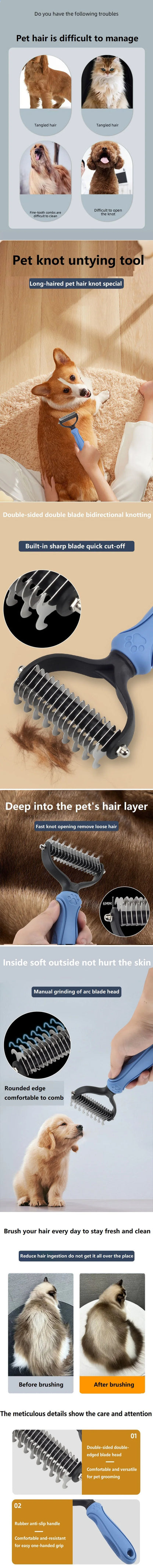 Pet Deshedding Brush Dog Hair Cats Comb Brush for Dog Grooming Shedding Supplies Short Hair Puppy Brush Large Dog Comb