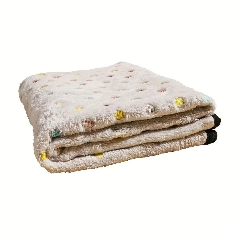 1pc Soft Fluffy Pet Blanket Cute Dot Pattern Cozy Warm Blanket Cat Dogs Bed Small Large Dogs Mat Cover Pet Supplies Dog Clothes