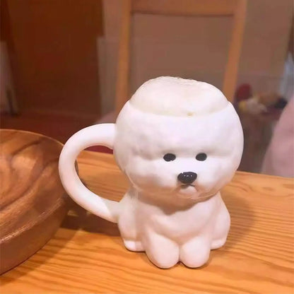 Novelty Puppy Mugs Bichon Frise Puppy Ceramic Mug Cute Creative Home Drinking Cup Coffee Cup Couple Cup Festival Gifts
