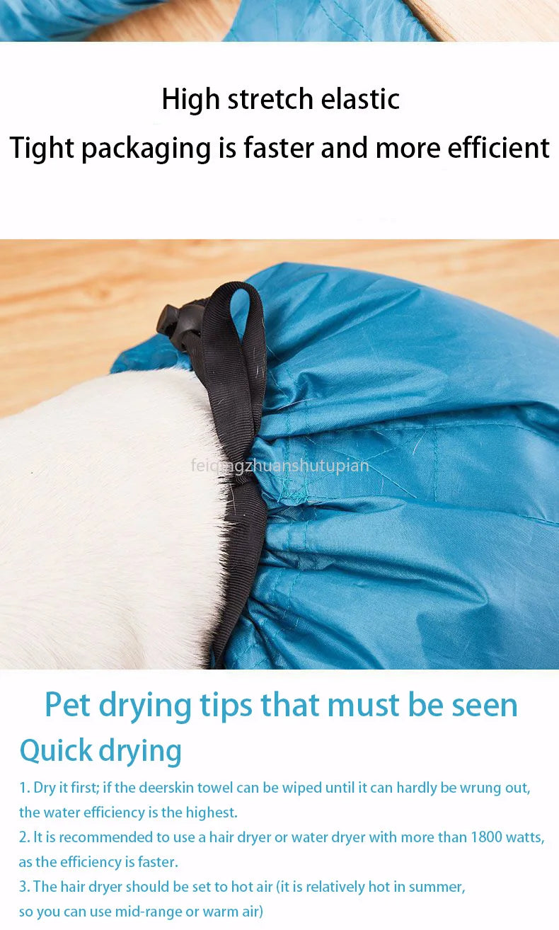 Foldable Pet Drying Bag Portable Efficient Drying Bag for Dog Cats Bathing Hair Drying Grooming Dog Cleaning Small Medium Large