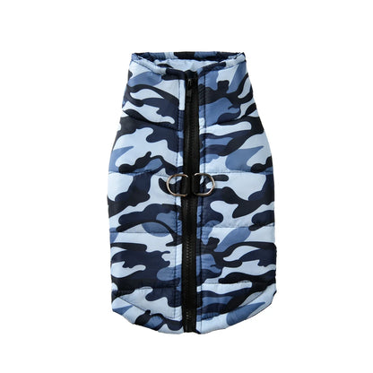 the CAMO COLDFRONT JACKET - Winter Dog Clothes for Medium/Large Dogs, Jacket Waterproof Labrador Coat, Camouflage Print Golden Retriever Outfits, Pet Costume