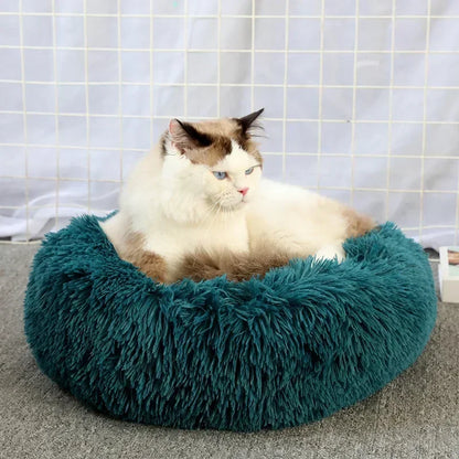 Round  Dogs Bed Cat Bed House Kennel Pet Mats Soft Long Plush Mat Pet Warm Basket Cushion Cats House Sofa Machine Wash Kennel