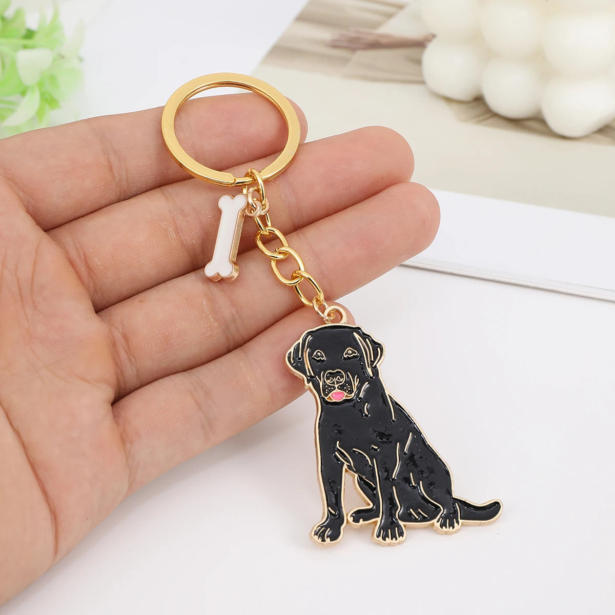Metal Cute Dachshund Bulldog Dog keychains car key ring pet dogs heart Tag key men gift Metal Pendant best friend gifts