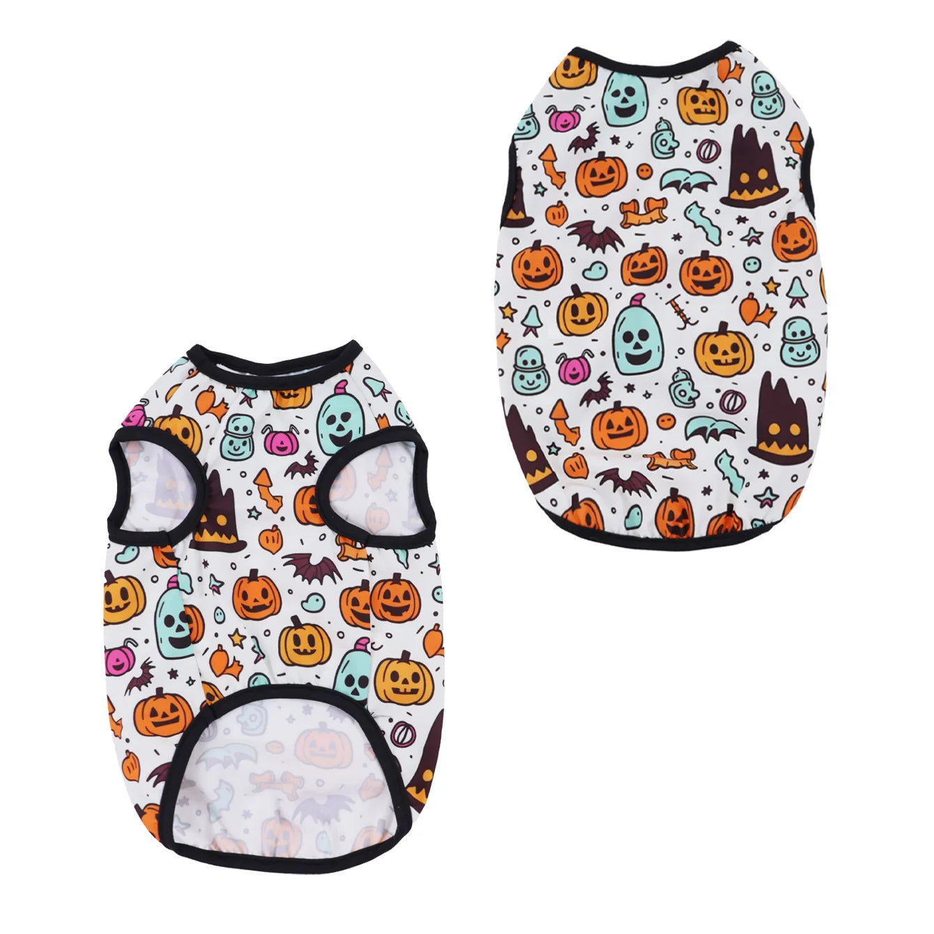 the PAWBOO HALLOWEEN VEST - 1 PC Halloween Pet Vest, Halloween Night Theme Sleeveless Printed T-Shirt, Cat & Dog Parties Style, Multiple Sizes Available