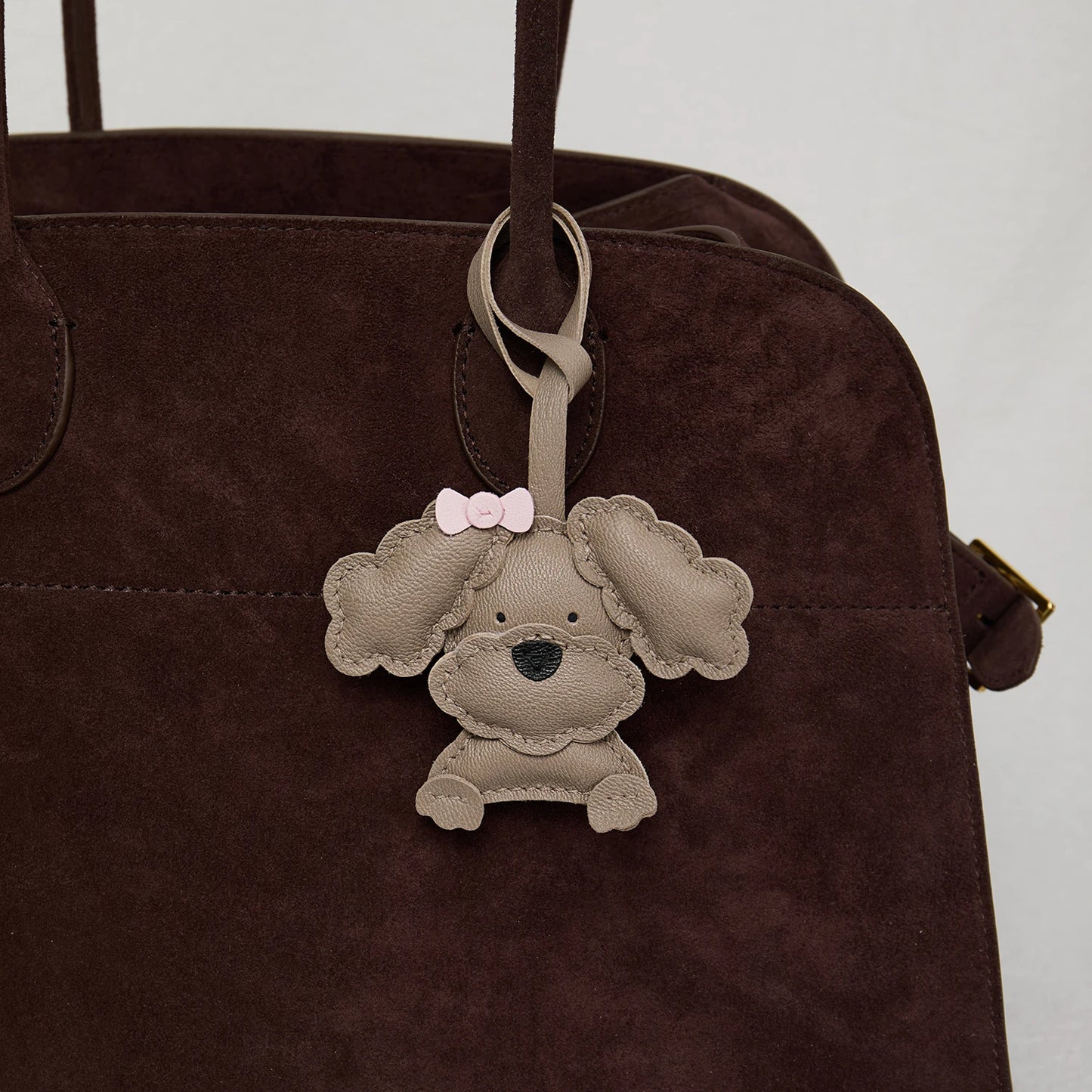 Sheepskin Handmade Real Leather Cute Teddy Dog Bag Charm KeyChain Gift Cute Decoration For Bags Exquisite Charm Bag Accessories