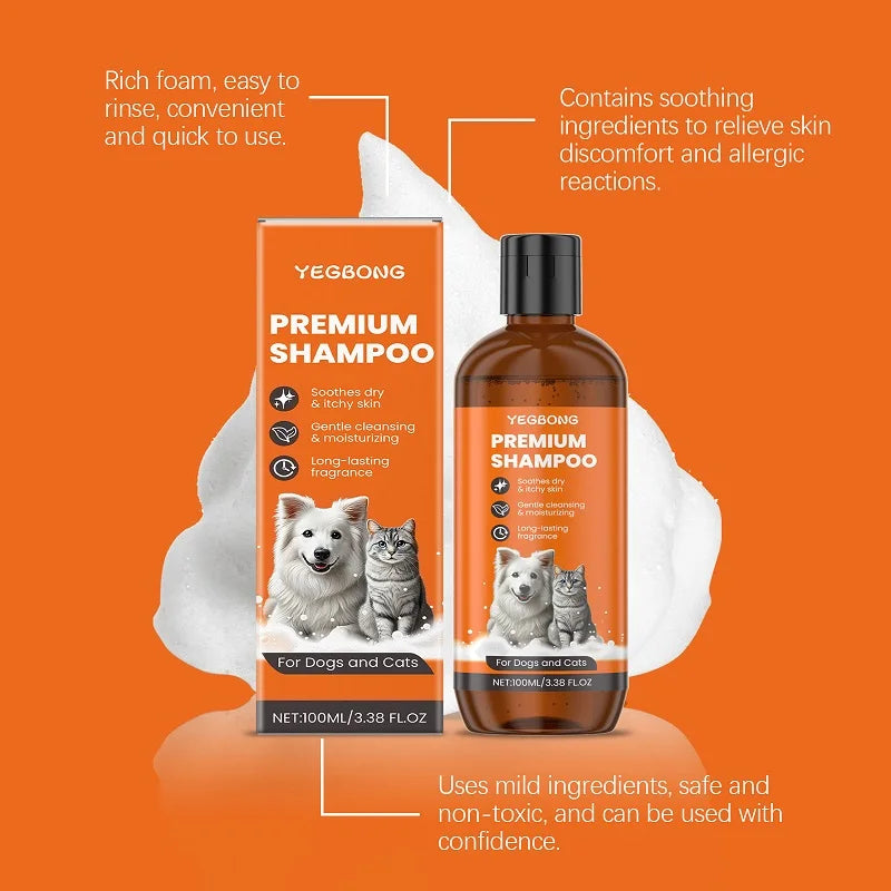 the SHAGGY SHAMPOO - 100ml Natural Ingredients Safe Efficient Formula, Pet Shampoo for Dogs & Cats, Removes Odor & Itch, Tangle, Flea & Insect Repellent