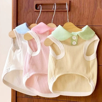 Summer Pet Dog Polo Shirt Breathable Dog Clothes Fashion Puppy Vest Cute Solid Cat Shirt Soft Pet Costumes Chihuahua Dog Clothes
