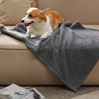 Waterproof Soft Pet Blanket Liquid Pee Proof Dog Blanket for Sofa Bed Couch, Reversible Sherpa Fleece Furniture Protector Cover