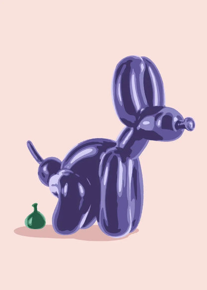 Pink Balloon Dog Posters and Prints Canvas Painting Modern Funny Wall Art Picture for Preppy Bedroom Teens Dorm Room Decor Gift