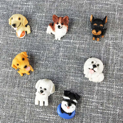 3D animal magnet refrigerator sticker simulation dog labrador Pug corgi Teddy Bichon resin Craft wall door home decoration gifts