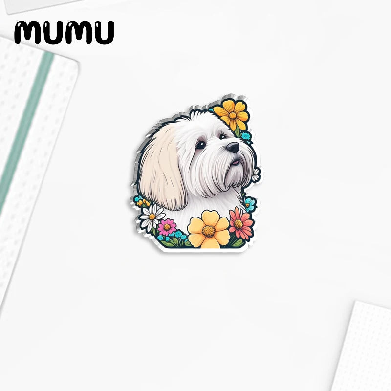 2023 New Dog Cat and Flowers Lapel Pin Cute Acrylic Brooches Handmade Epoxy Jewelry Shirt Bag Badge