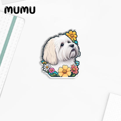 2023 New Dog Cat and Flowers Lapel Pin Cute Acrylic Brooches Handmade Epoxy Jewelry Shirt Bag Badge