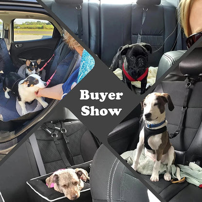 the DOGGY SEAT BELT - 1PC Pet Dog and Cat Seat Belt, Car Headrest Restraint, Adjustable Safety Rope, Car Seat Belt