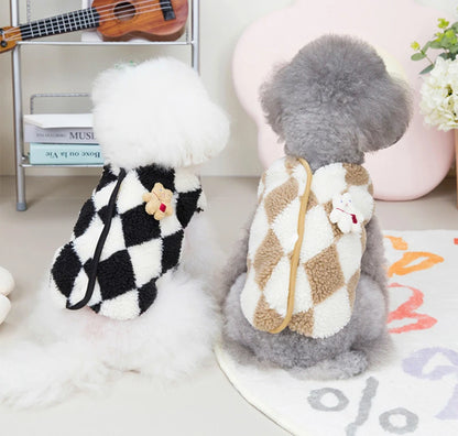 Dog Clothes  Plaid Fleece Pet Jacket for Small Dogs Winter Warm Puppy Coat Chihuahua Yorkshire Bichon Vest Costume Pet Supplies