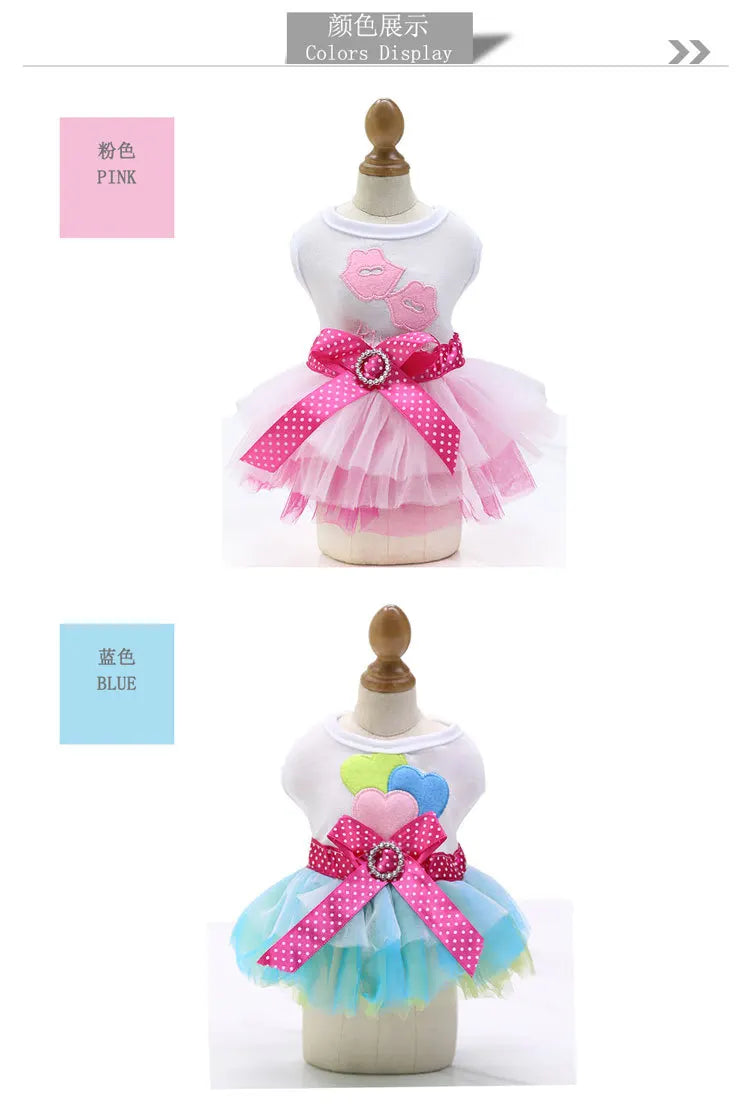 Pet Dress Dog Skirt Eye-catching Breathable Cotton Pretty Bow Knot for Summer Dog Clothes Dresses for Dogs