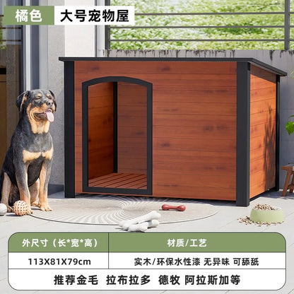 the GOOD DOG DOGHOUSE - Large Dog Kennel, Outdoor Semi-Enclosed Kennel, Winter Outdoor Doghouse, Rainproof and Cold-Proof Luxury Dog Villa