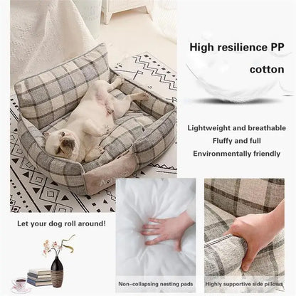 Cat Bed Sofa Winter Warm Removable Summer Cooler Mat Foam Neck Pad Nest Beds Pet Deep Sleeping for Small Medium Dogs Puppy