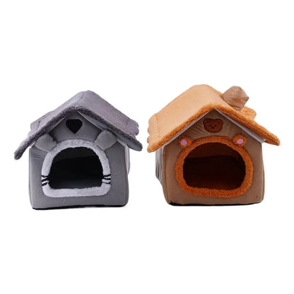 Cat Dog House Nest Winter Warm Pet Bed Small For Dogs Cats All Season Removable Washable Pet Nest Waterproof Bottom Cozy Shelter