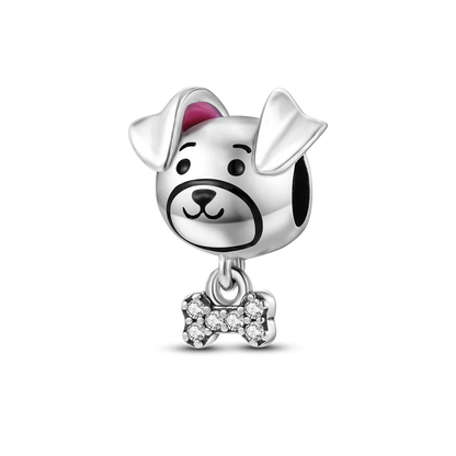 Dog Pet Charms 925 Silver Doggy Paw French Bulldog Bones Beads fit Original Bracelet DIY Fine Jewelry