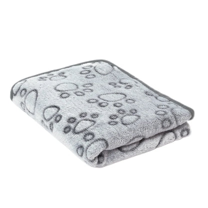 Soft Fluffy Pet Blanket High Quality Flannel Dog Sleeping Blanket Paw Print Pattern Cartoon Pet Warm Comfortable Blanket Cat Mat