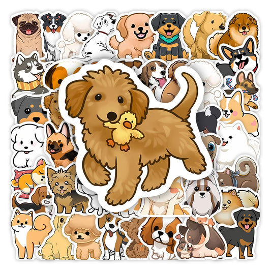 Cute Cartoon Dog Puppy Stickers Pet DIY Kids Toy Animal Waterproof Decal for Scrapbook Laptop Phone Luggage Bottles Decorative