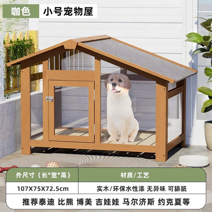the ZEN DOGHOUSE - Doghouse Outdoor Warm and Rainproof Four-Season Universal Dog Cage, Outdoor Pet Nest Villa, Small Medium and Large Dog Sleeping