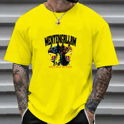 the BAD BOYS - Luxury Brand for Men's T-Shirt, Summer 100% Cotton High Quality Printed Dogs Short Sleeve T-Shirt, Street Fashion Top