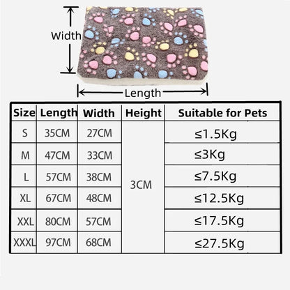 Washable Dog Bed Thickened Dog Mat Pet Cat Soft Fleece Pad Blanket Mat Cushion Home Bed Rug Keep Warm Pet Supplies cama perro