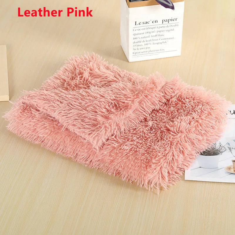 Fluffy Mat Long Plush Pet Blanket Cat Sleeping Mats Puppy Winter Warm Thin Kennel Cushion Soft Covers for Large Dogs Mattress