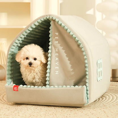 HOOPET  Closed Dog House Winter Windproof Nest for Dogs Cats with Door Curtain Outdoor Portable Cat Tent  Dog Villa Sleep Kennel