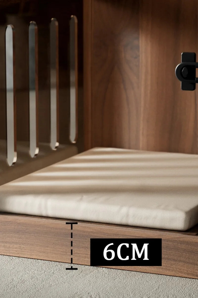 the RETRO DOGGY - Solid Wood Dog Bed with Dog Toilet, Luxury Toilet House Break Semi-Enclosed Breathable Puppy Beds, Easy Clean Indoor Dogs Kennel