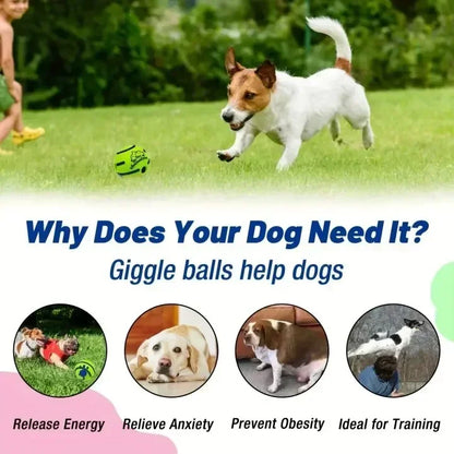 Pet Dog Toy Ball Wobble Wag Giggle Sound-Emitting Glow Ball Interactive Dog Toy Funny Indoor or Outdoor Play Agility Training