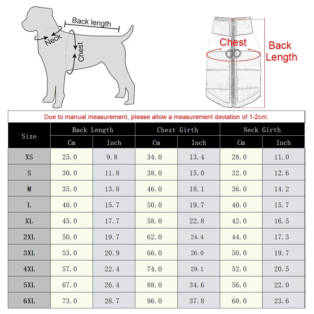 Winter Puppy Costume Warm Hiking Outdoor Pet Clothes For Small Large Dogs Cats Waterproof Zipper Vest Coat With D-Ring