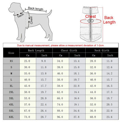 Winter Puppy Costume Warm Hiking Outdoor Pet Clothes For Small Large Dogs Cats Waterproof Zipper Vest Coat With D-Ring