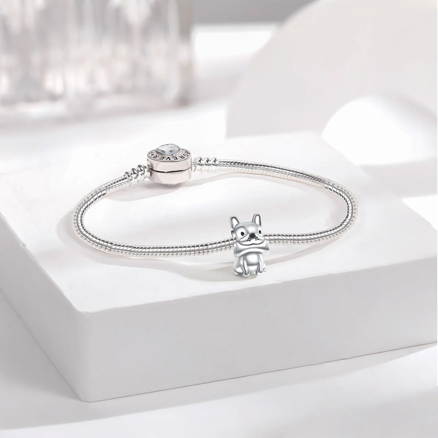 925 Sterling Silver Girl Holding Dog Charms Beads Fit Original 925 Bracelet Making Gift for Woman Jewelry Diy Fashion Pendant